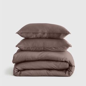 Quince King Cal King Bamboo Duvet Cover Set Stone